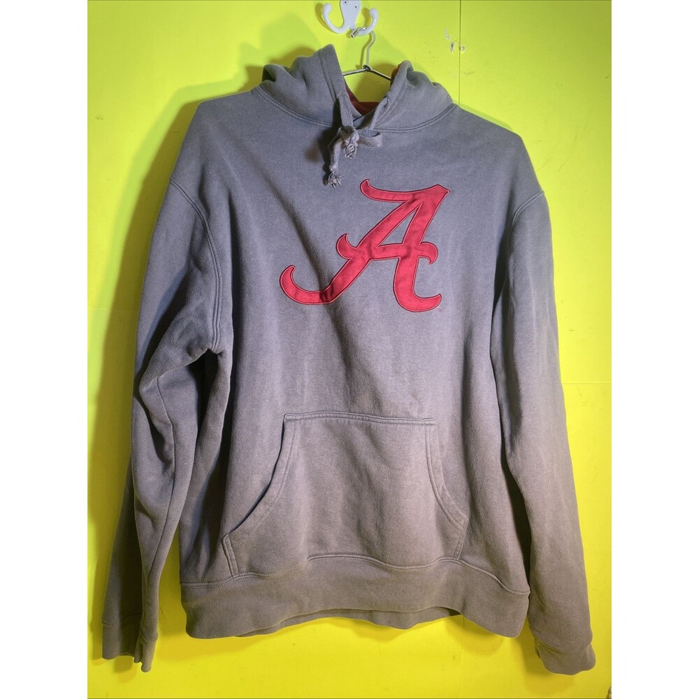 Alabama Crimson Tide Men's Sz XL Hoodie Sweatshirt Gray with Script A Patchwork